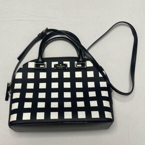 Kate Spade Black and White Satchel with Checkered Design